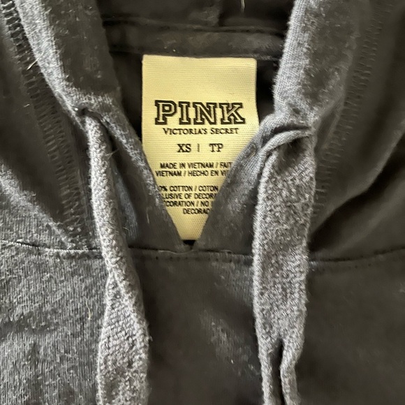 PINK Deep Blue Hooded Yoga Workout Top X-Long Oversized - Picture 3 of 3